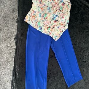 Blue Women's and floral shirt